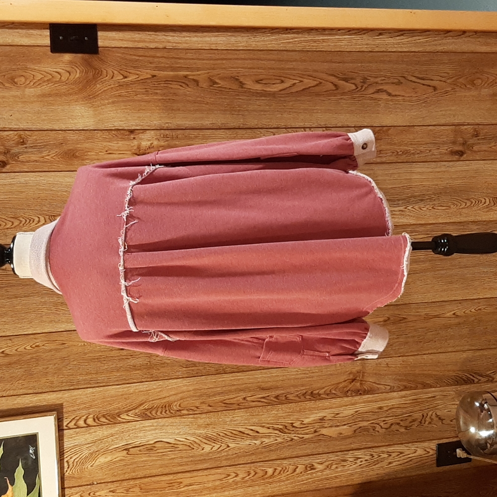 POL Pink French Terry Button-Down Shacket (Medium) - Picture 5 of 9